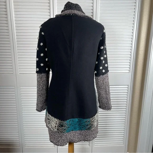 Dot Dot Couture Patchwork Knit Coat Jacket Size M NWOT - Picture 9 of 12